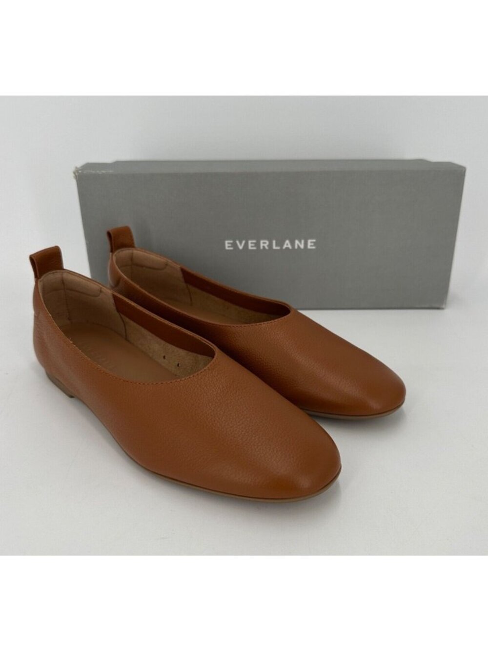 Everlane The Italian Leather Day Glove Flats in Toasted Almond 8.5 Women's NIB